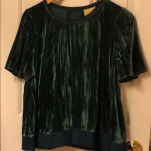 Green velvet top